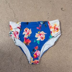 Athleta Blue Floral Bikini Bottom